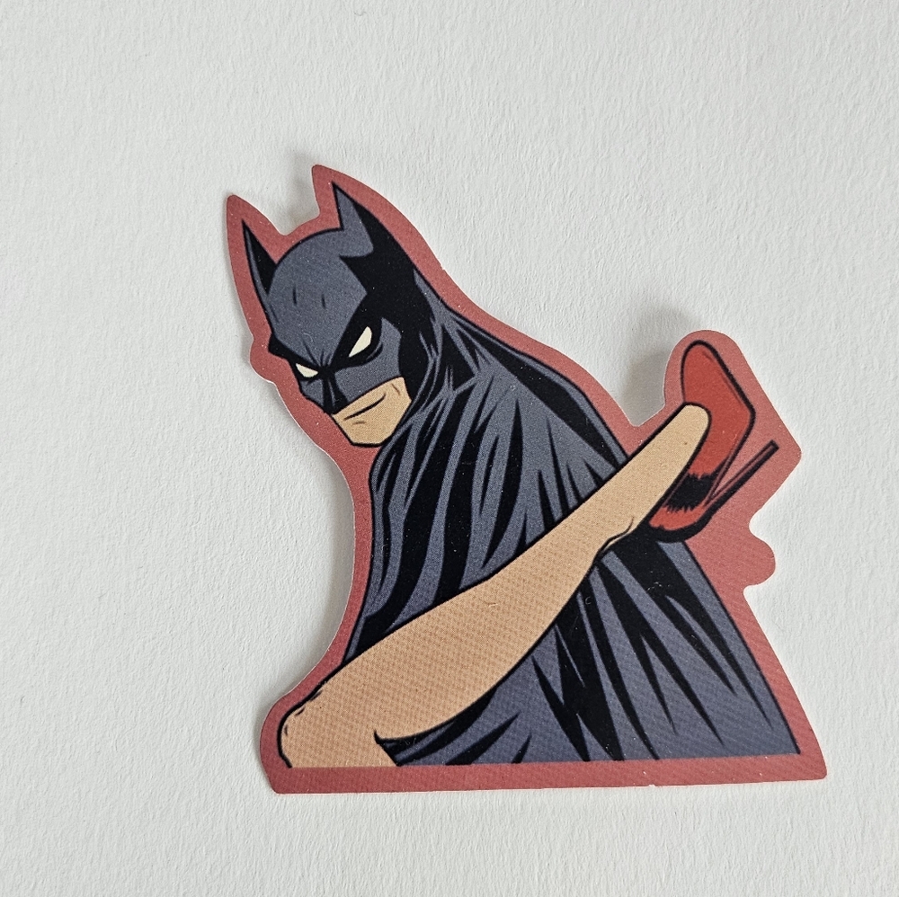 Weird Batman sticker, skateboard sticker